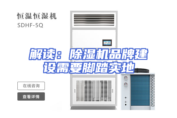 解读：除湿机品牌建设需要脚踏实地