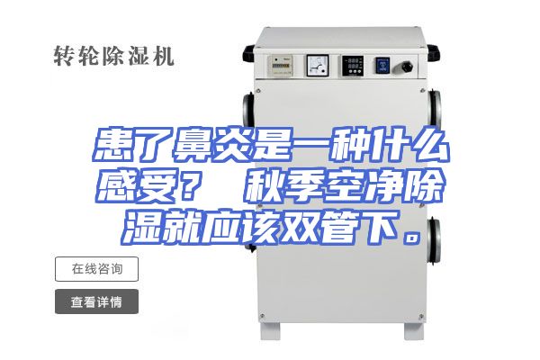 患了鼻炎是一种什么感受？ 秋季空净除湿就应该双管下。