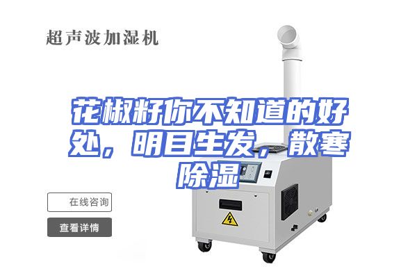 花椒籽你不知道的好处，明目生发，散寒除湿