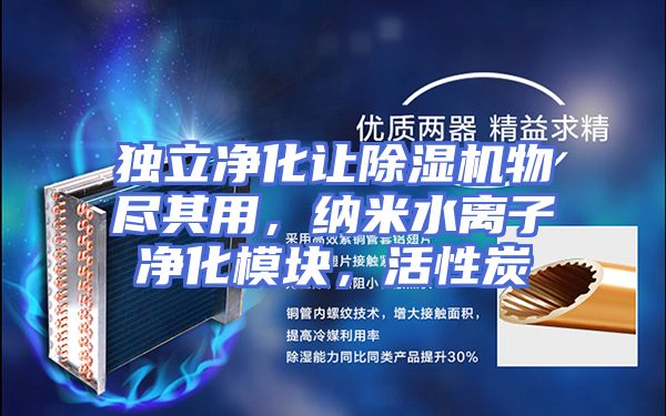 独立净化让除湿机物尽其用，纳米水离子净化模块，活性炭