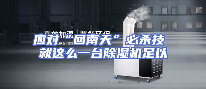 应对“回南天”必杀技 就这么一台除湿机足以
