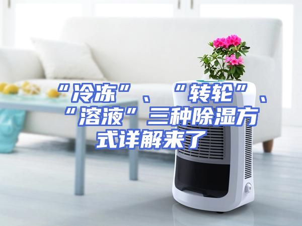 “冷冻”、“转轮”、“溶液”三种除湿方式详解来了