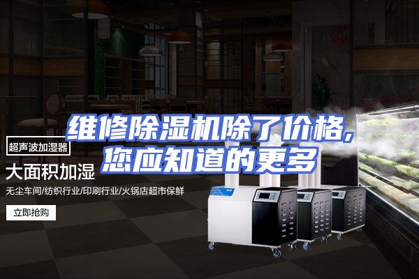 维修除湿机除了价格,您应知道的更多