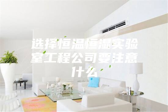 选择恒温恒湿实验室工程公司要注意什么