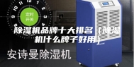 除湿机品牌十大排名（除湿机什么牌子好用）