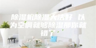 除湿机除湿大法好 以为空调就够除湿那你就错了