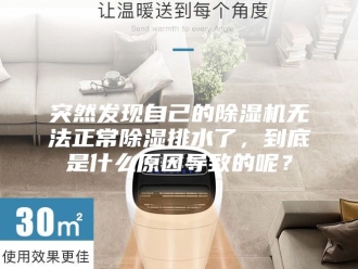 行业新闻突然发现自己的除湿机无法正常除湿排水了，到底是什么原因导致的呢？