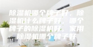 除湿机哪个牌子好，除湿机什么牌子好，哪个牌子的除湿机好，家用除湿机哪个牌子好